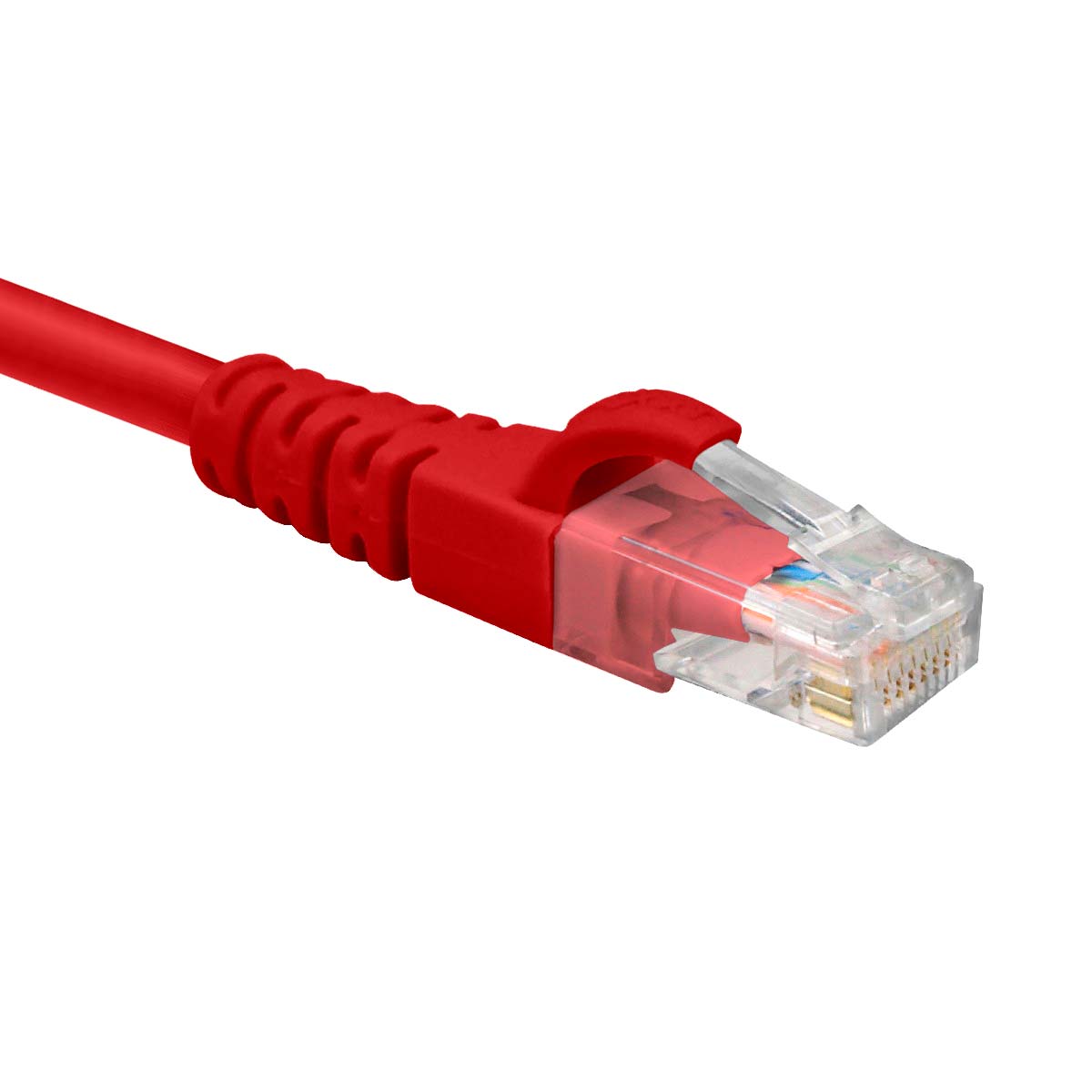 Cable patch cords rojo Cat.6A UTP, multifilar, con revestimiento tipo CM