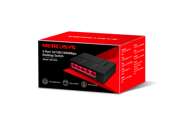 Mercusys MS105G - Conmutador - 5 x 10/100/1000 - sobremesa