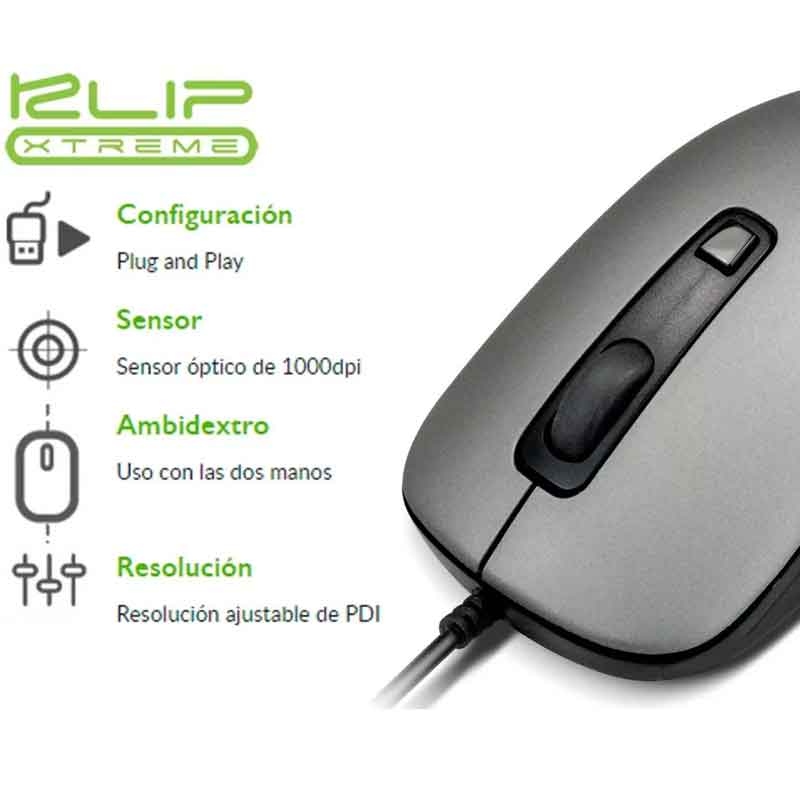 Mouse Cableado usb Klipxtreme Shadow KMO-111